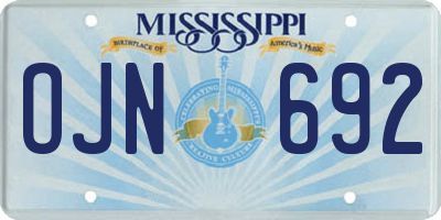 MS license plate OJN692
