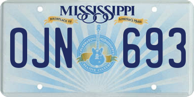 MS license plate OJN693