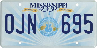MS license plate OJN695