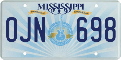 MS license plate OJN698
