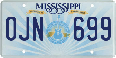 MS license plate OJN699