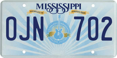 MS license plate OJN702