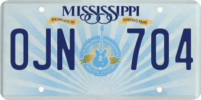 MS license plate OJN704