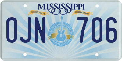 MS license plate OJN706