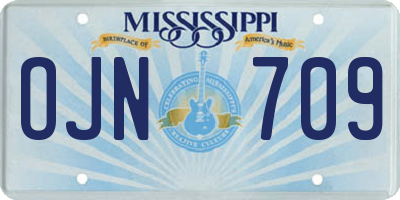 MS license plate OJN709