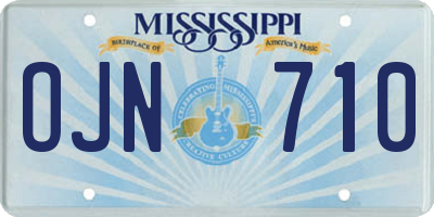 MS license plate OJN710