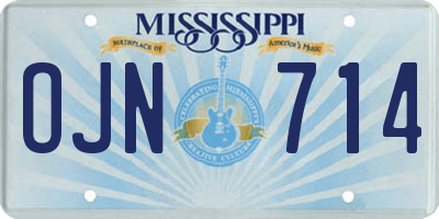 MS license plate OJN714