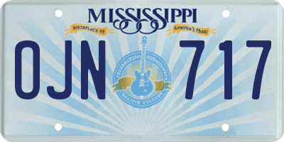 MS license plate OJN717