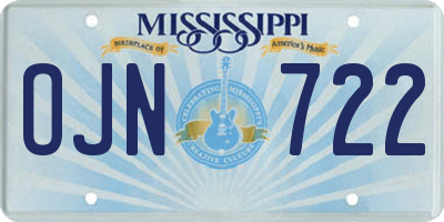 MS license plate OJN722
