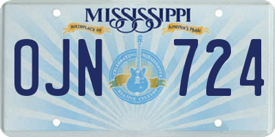 MS license plate OJN724