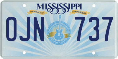 MS license plate OJN737