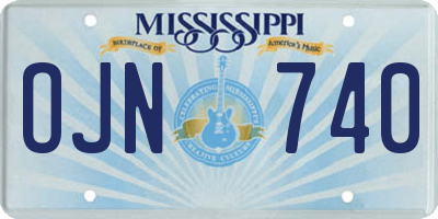 MS license plate OJN740