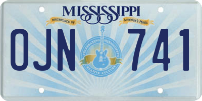 MS license plate OJN741