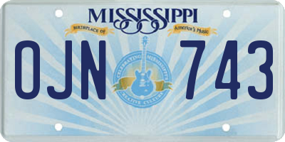 MS license plate OJN743