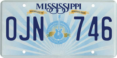 MS license plate OJN746