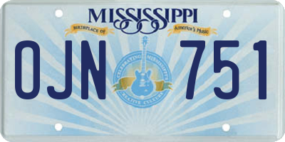 MS license plate OJN751