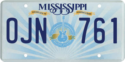MS license plate OJN761