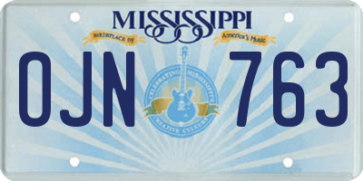 MS license plate OJN763