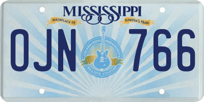 MS license plate OJN766