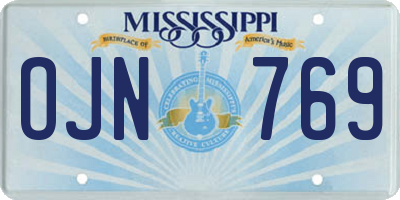 MS license plate OJN769