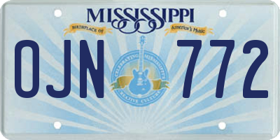 MS license plate OJN772