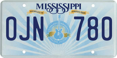 MS license plate OJN780