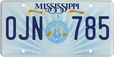 MS license plate OJN785