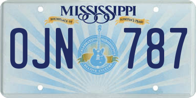 MS license plate OJN787
