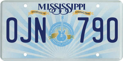 MS license plate OJN790