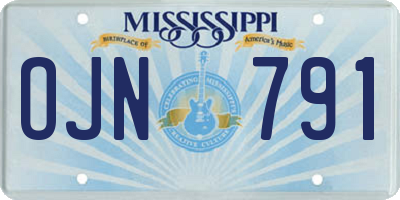 MS license plate OJN791