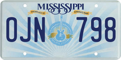 MS license plate OJN798