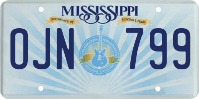 MS license plate OJN799
