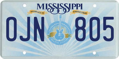 MS license plate OJN805