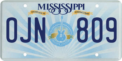 MS license plate OJN809