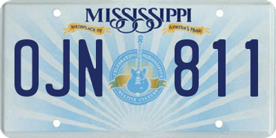 MS license plate OJN811
