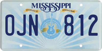 MS license plate OJN812