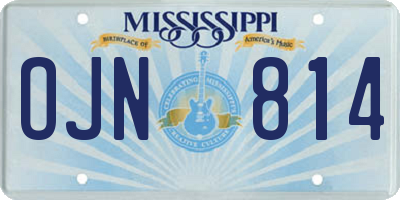 MS license plate OJN814