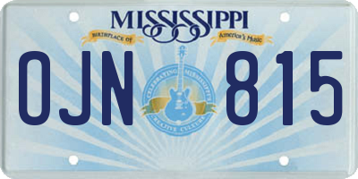 MS license plate OJN815