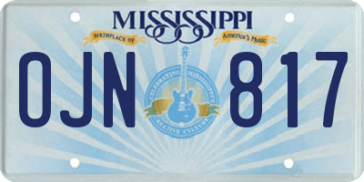 MS license plate OJN817