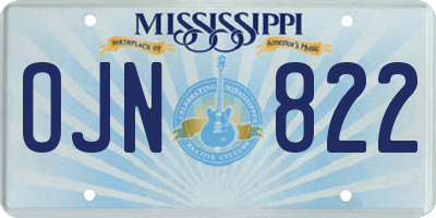 MS license plate OJN822