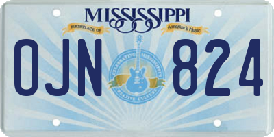 MS license plate OJN824