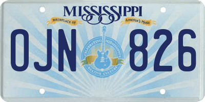 MS license plate OJN826