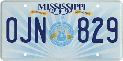 MS license plate OJN829