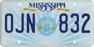 MS license plate OJN832