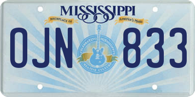 MS license plate OJN833