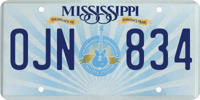 MS license plate OJN834