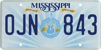 MS license plate OJN843