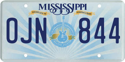 MS license plate OJN844