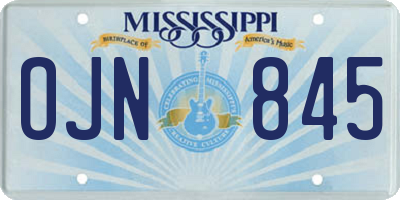 MS license plate OJN845