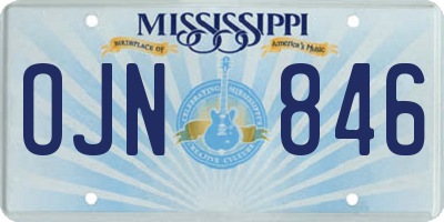 MS license plate OJN846